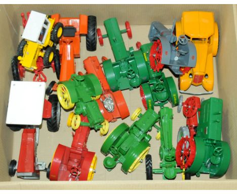 Farm related Tractor models, a quantity of unboxed Diecast larger scale Tractors to include John Deere, Muir-Hill, Massey Fer