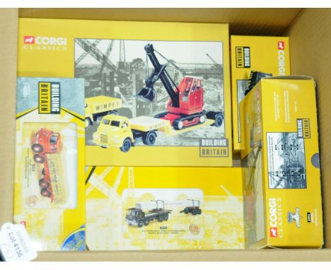 Corgi, a boxed group of 1:50 scale (Building Britain Series) commercial models to include 29104 Guy Invincible 8 Wheel Platfo