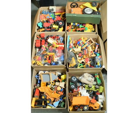 Farm related/Tractors and similar - a large quantity of unboxed mainly tin/metal, Wooden &amp; plastic constructed items (som