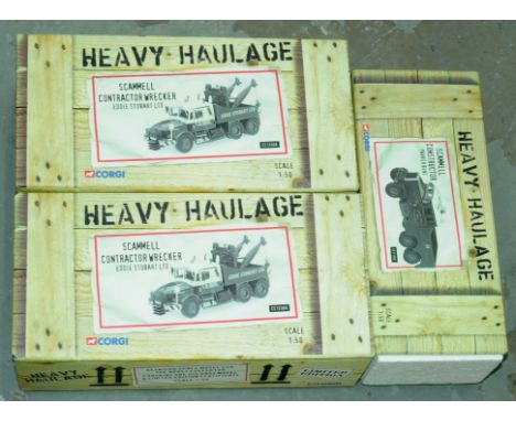 Corgi, a boxed group of 1:50 scale (Heavy Haulage) commercial models comprising of CC12306 Scammell Contractor Wrecker "Eddie