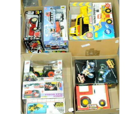 Tonka and similar, a large quantity of boxed larger scale Farm/Tractor related Tinplate and plastic constructed models which 