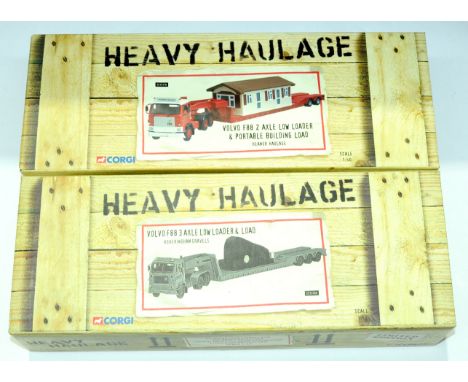 Corgi (Heavy Haulage) a boxed 1:50 scale pair comprising of CC13110 Volvo F88 2 Axle Low Loader &amp; Portable Building Load 