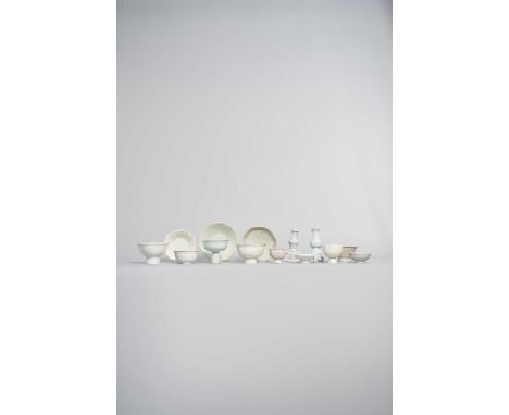 A COLLECTION OF CHINESE WHITE AND CELADON WARESMOSTLY SONG DYNASTYComprising: six footed bowls, four dishes, two further bowl