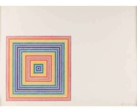 Frank Stella (American, 1936-2024). Lithograph on paper titled "Cipango" from the "Multicolored Square I" series, 1972. Depic