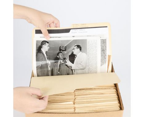 One box containing gelatin silver print or original vintage press photographic reproduction from the archives of the Star Tri
