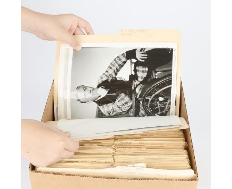 One box containing gelatin silver print or original vintage press photographic reproduction from the archives of the Star Tri