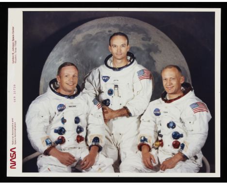 One gelatin silver print or original vintage photographic reproduction depicting the Apollo 11 crew from the archives of the 