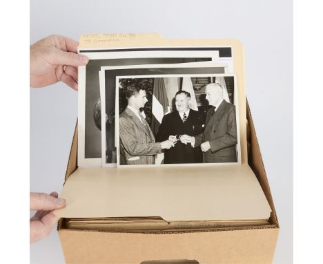 One box containing gelatin silver print or original vintage press photographic reproduction from the archives of the Star Tri