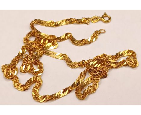 9K GOLD NECKLACE CHAIN 19" LONG 5.4g