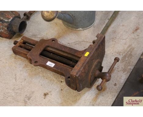 A vintage iron bench vice