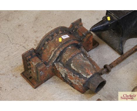 A Victorian cast iron Gothic style rain hopper 