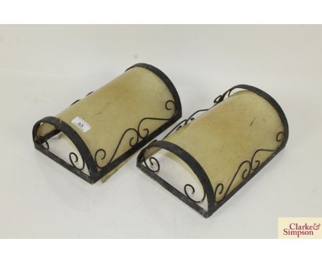 A pair of Art Deco Cinematic wall light shades