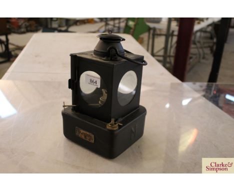 An LNER interior signal box lamp for "Parham"