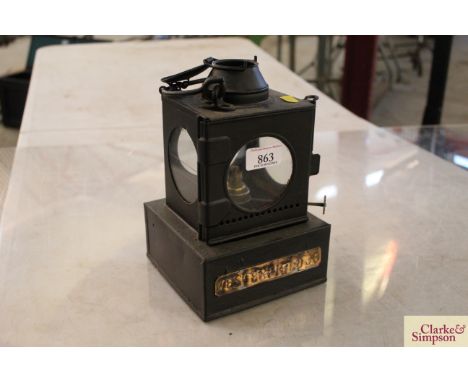 An interior signal box lamp for "Westerfield Junction"