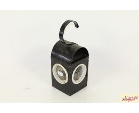 A black painted road lamp