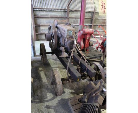 A Ruston &amp; Hornsby 4.5HP Class PB single cylinder stationary engine. Serial number 227857. Mounted on heavy duty four whe