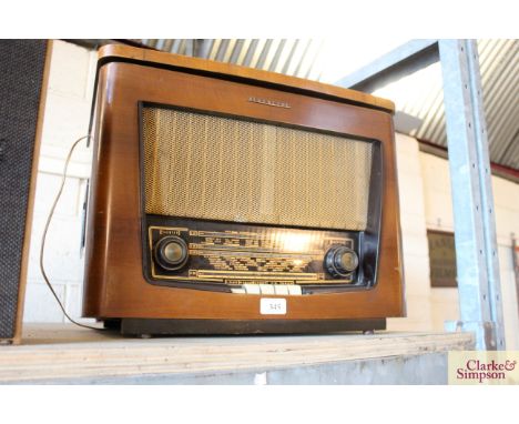 A Regentone vintage AG100 table radio gramophone with original instruction manual and paperwork 