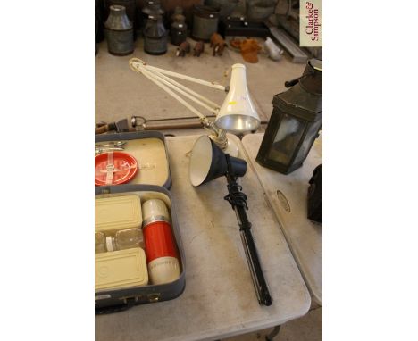 A vintage Angle Poise type lamp and another similar