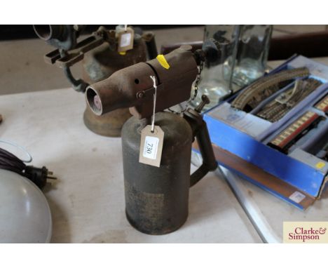 A large vintage blow lamp (possibly WW2 Panzer)