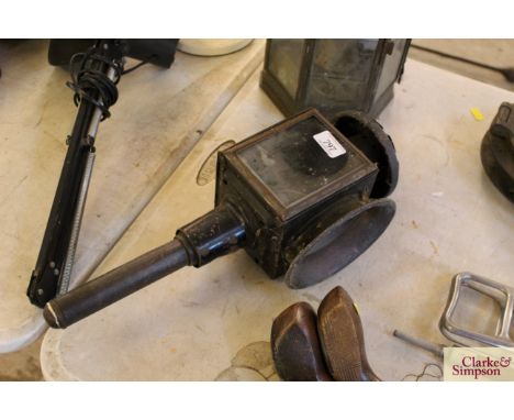 An antique carriage lamp
