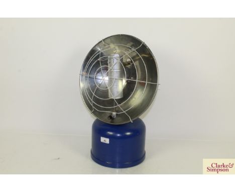 A rare Tilley hanging or floor standing gallon bowl heating lamp