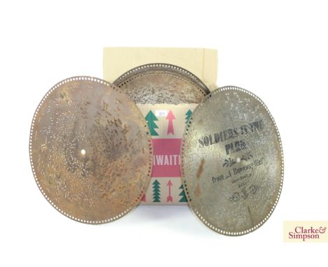 A collection of ten 19" Polyphon discs 