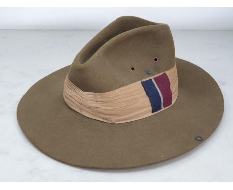 A WWII British Army slouch hat with RAF Flash on puggaree 