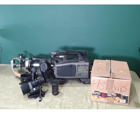 A Panasonic VHS Camera model No. AG-DP800HEG, additional lenses, and a tripod, etc 