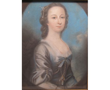 JOHN SAUNDERS (1682 - c.1758) Portrait of a Lady, said to be Letitia Barrett, half-length, wearing a lace trimmed dress, sign