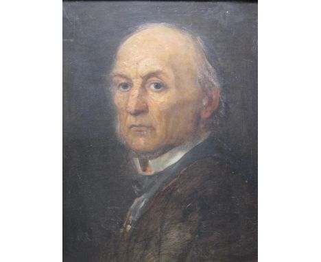 GEORGE FREDERICK WATTS OM RA (1817-1904). Portrait  of William Ewart Gladstone (1809-1898), quarter-length, oil on canvas, 20
