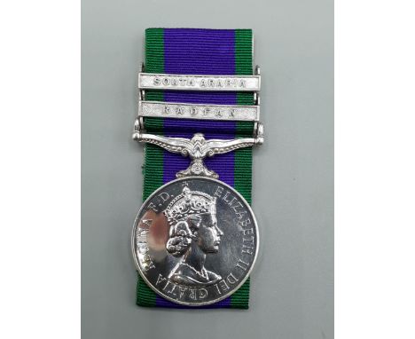 Campaign Service Medal with 'Radfan' and 'South Arabia' Clasps to 23983361 Dvr. S.J. Campbell, Royal Army Service Corps 
