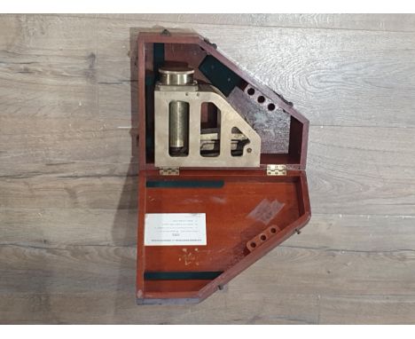 A mahogany cased Military Inspector's Clinometer by E.R. Watts &amp;Son Ltd, case dated 1942 