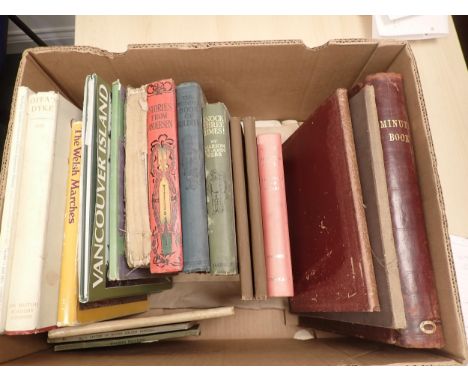 Box: Assorted Books including Reduced Ordnance Survey around Hereford, F.W. Weaver edit, The Visitation of Herefordshire 1886