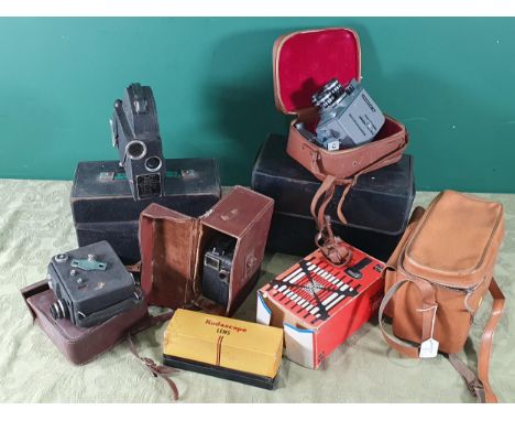 A Cronica-8 Cine Camera, a motocamebo Cine Camera, a Cosina 'Magic Sound' Video Camera, a Deco Cine Camera, a Cine Kodak Mode