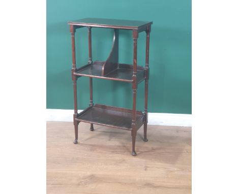 A 19th Century mahogany Bookstand, the upper shelf with divider on turned supportsSlight staining, scratches and wear to the 