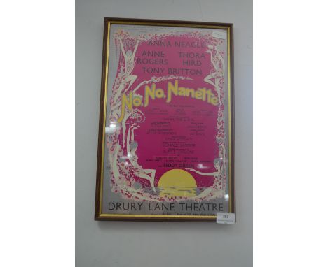 Framed Drury Lane Theater Poster - No No Nanette 