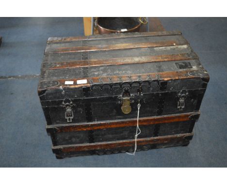 Wood & Metal Bound Travel Trunk 