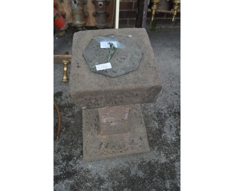 Brass Sundial on Concrete Plinth 