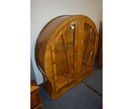 Art Deco Walnut Veneered Display Cabinet 