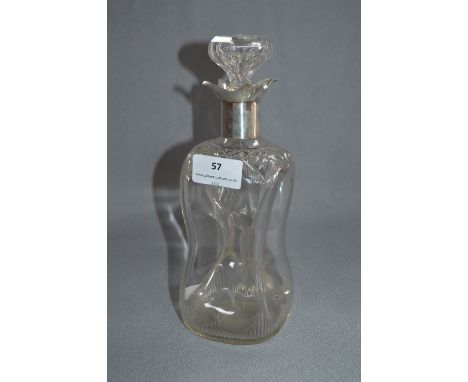 Silver Topped Dimple Glass Decanter - Sheffield 1925 