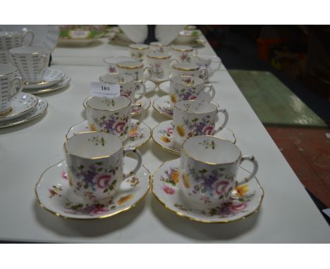 Royal Crown Derby "Derby Posies" Tea Ware (12 Pieces) and Royal Worcester Coffee Cups & Saucers 