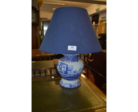 Spode Italian Blue & White Table Lamp with Shade  