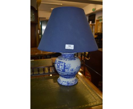 Spode Italian Blue & White Table Lamp with Shade  