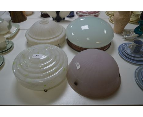 Four Assorted Glass Ceiling Light Bowls 