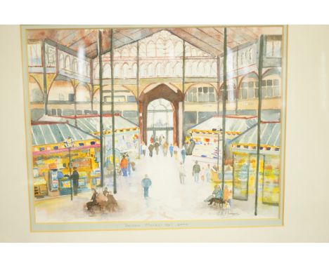 Original framed watercolour 'Bolton Market Hall' 2006 signed E.R Morgan 