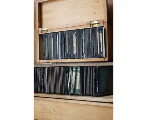 Two boxes of Magic Lantern slides
