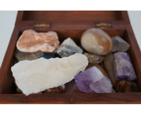Box of natural rocks to include amethyst 