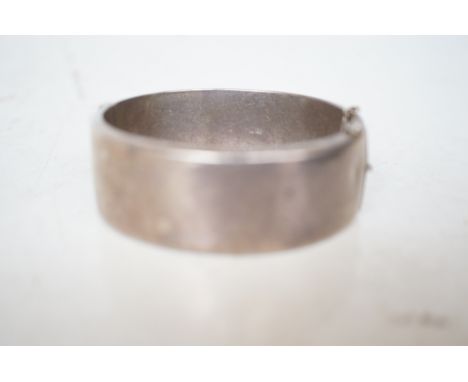 Large silver bangle 