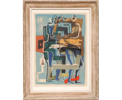 OSSIP ZADKINE 'La Conversation', 1955, lithograph, handsigned, edition: 350, 65cm x 46cm, framed and glazed.  (Subject to ARR