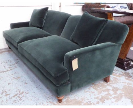 HOWARD STYLE SOFA, in green finish, 228cm W x 100cm x 80cm.